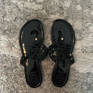 Black Tory Burch Miller Patent Sandals